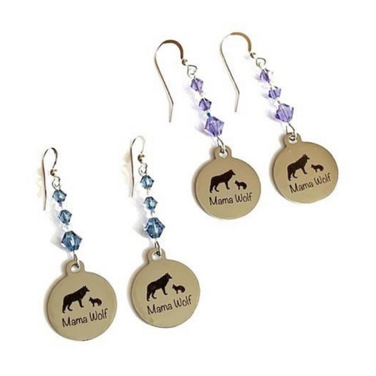 Kasaro Designs: Mama Wolf  Sterling Silver Earrings