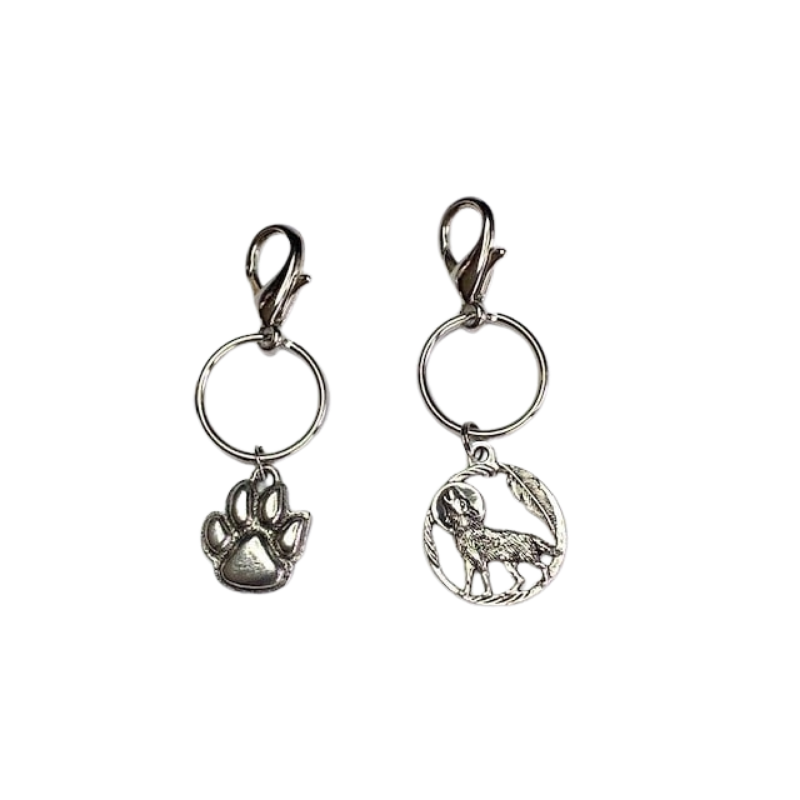 Kasaro Designs: Wolf Charm Zipper Pull