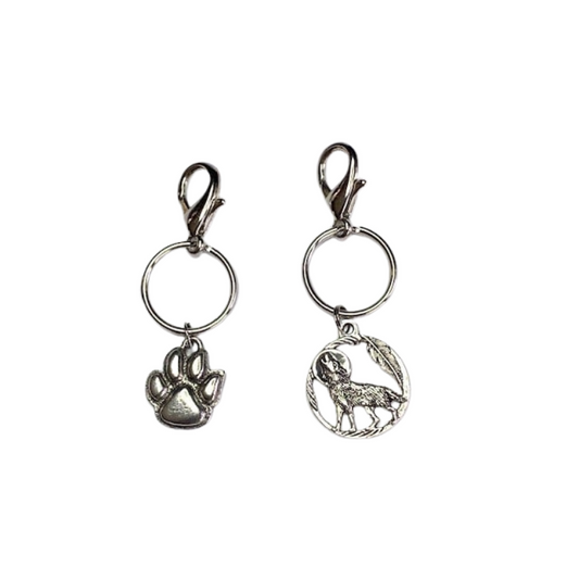 Kasaro Designs: Wolf Charm Zipper Pull