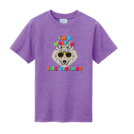 Youth Wolf In Kids' Clothing Shirt Purple