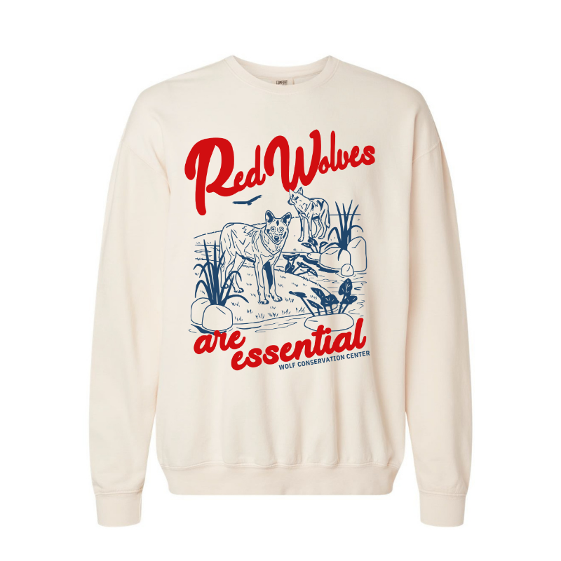 Red Wolves Are Essential Cotton Crewneck