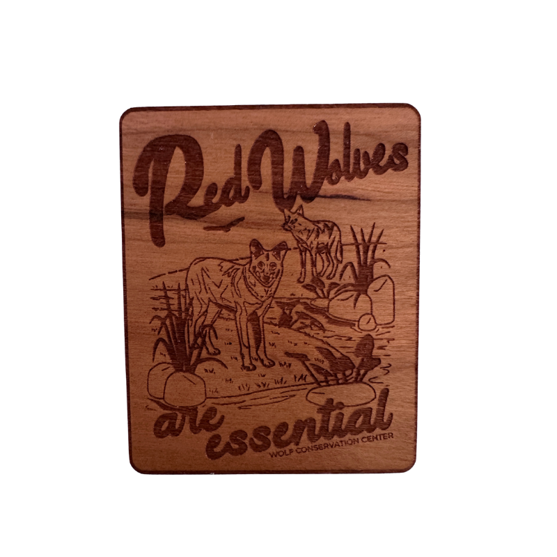 Red Wolves Are Essential Wooden Magnet