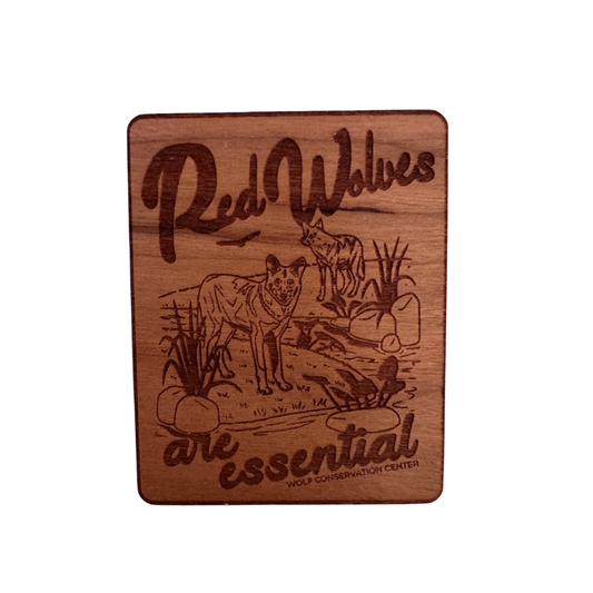 Red Wolves Are Essential Wooden Magnet