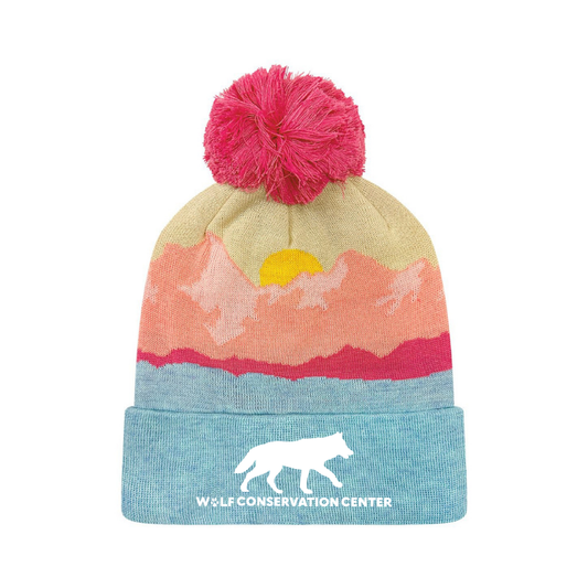 Sunset Mountain Wolf Beanie
