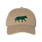 Wolf Silhouette Adjustable Baseball Cap Khaki
