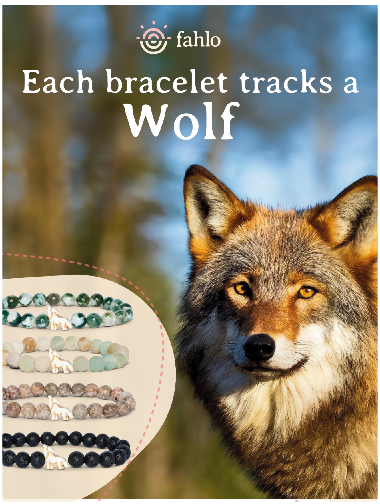 Fahlo Red Wolf Glow In the Dark Bracelet Limited Edition