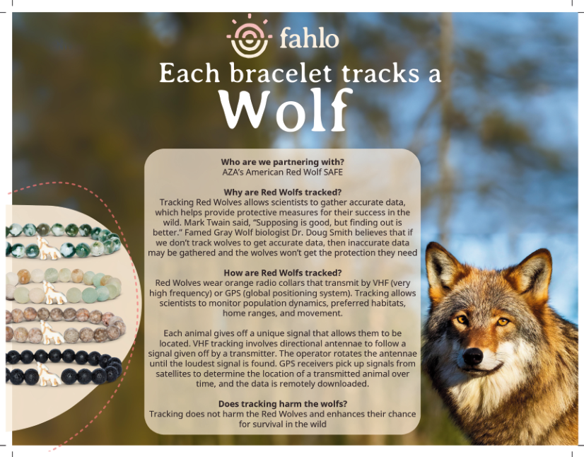 Fahlo Red Wolf Glow In the Dark Bracelet Limited Edition