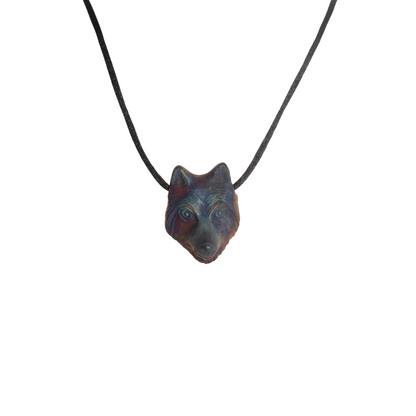 Kasaro Designs: Pottery Wolf Face Necklace