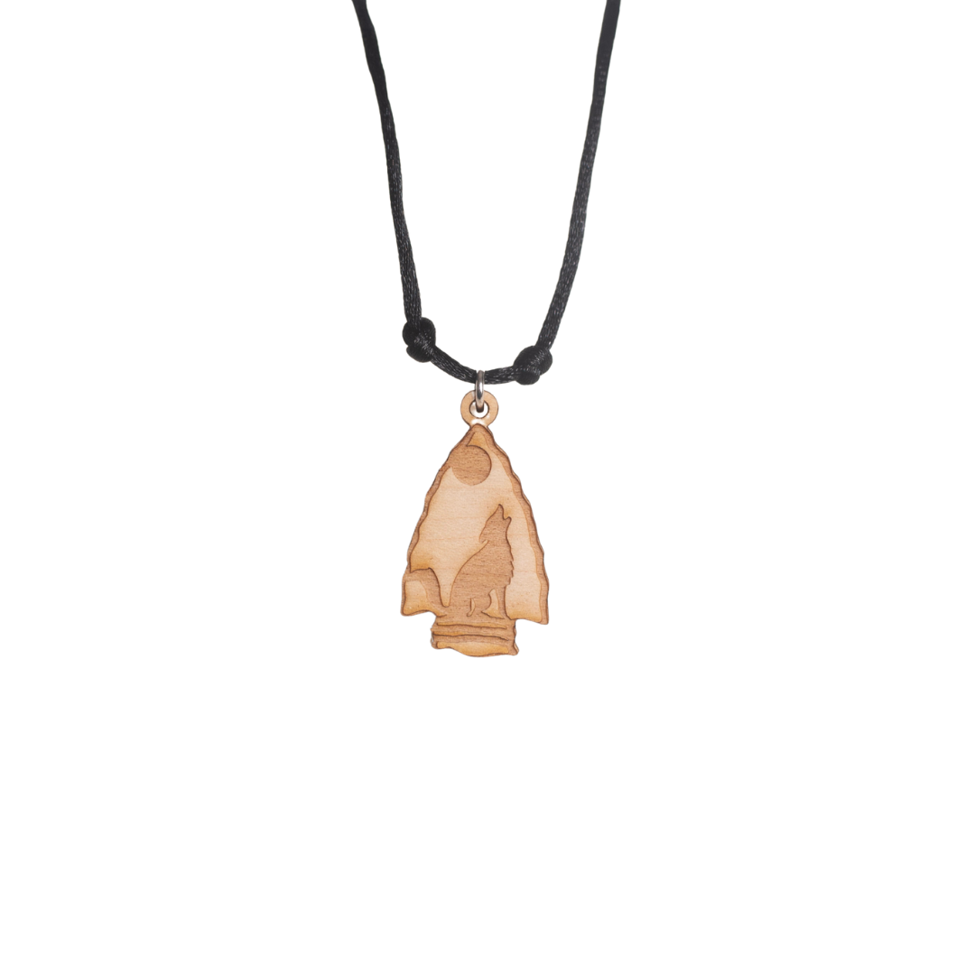 Kasaro Designs: Howling Wolf Wooden Arrowhead Necklace