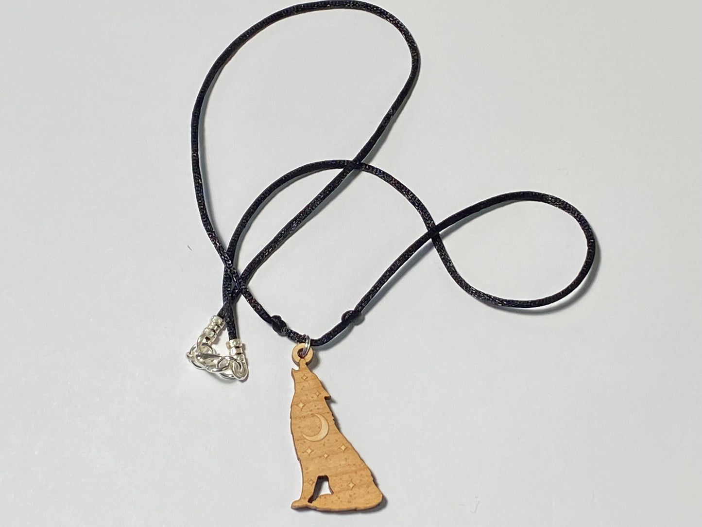 Kasaro Designs: Wooden Howling Wolf Wooden Silhouette Necklace